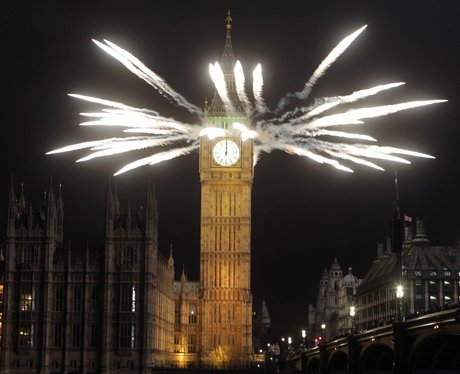 Big Ben fireworks New Year 2012