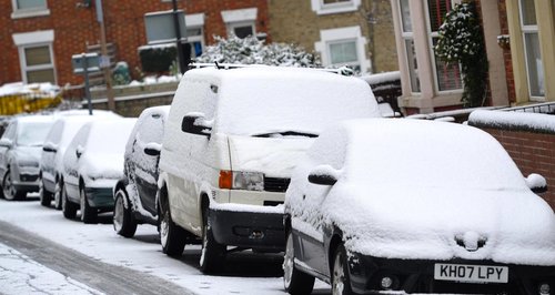Cars in snow