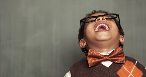Child laughing stock image