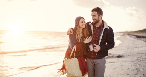 Winter Beach Couple