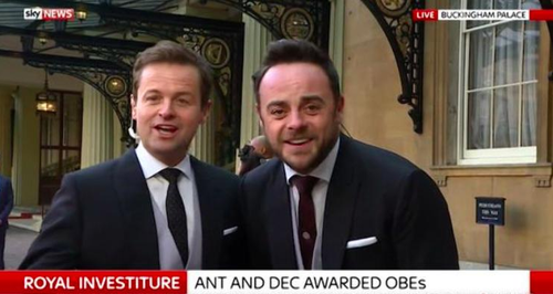 Ant and Dec Stand On Wrong Sides To Receive OBE's