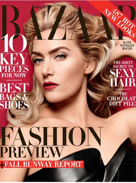 Kate Winslet sizzles in a leather corset on the June cover of Harpers ...